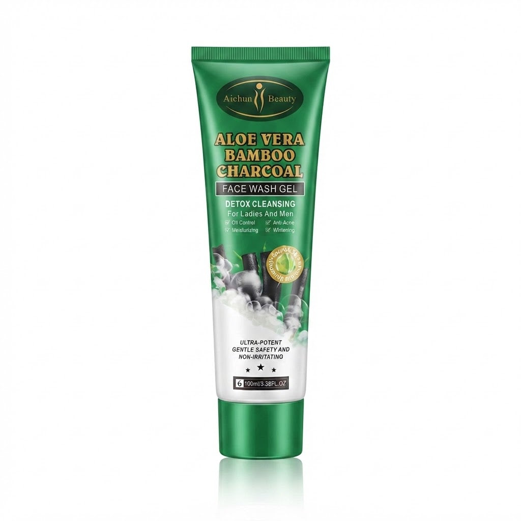 Aichun Beauty Aloe Vera Bamboo Charcoal Face Wash Gel - 100ml