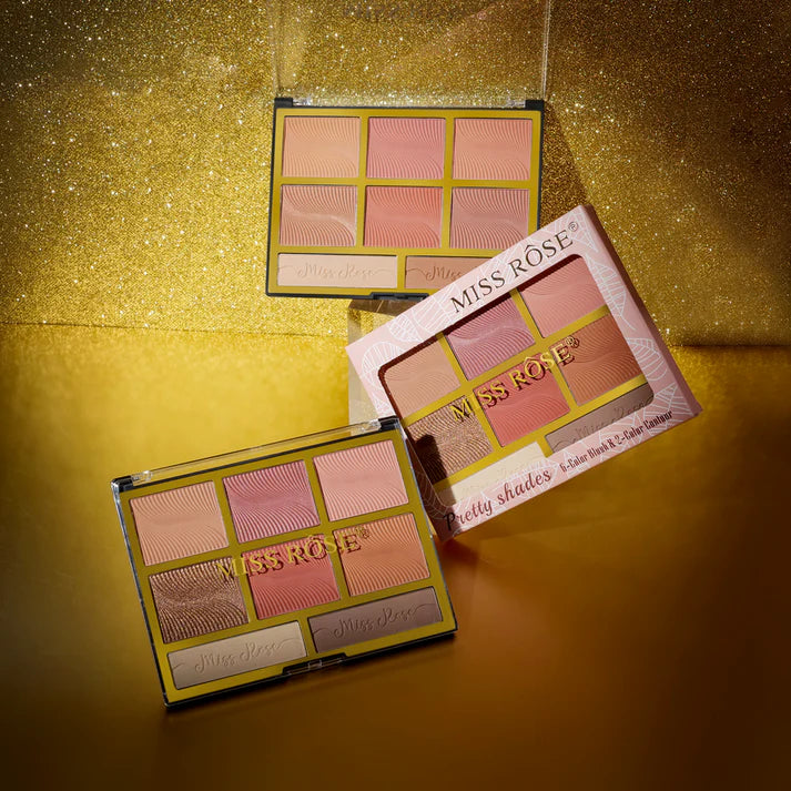 Miss rose 6-colors blush & 2 colors contour