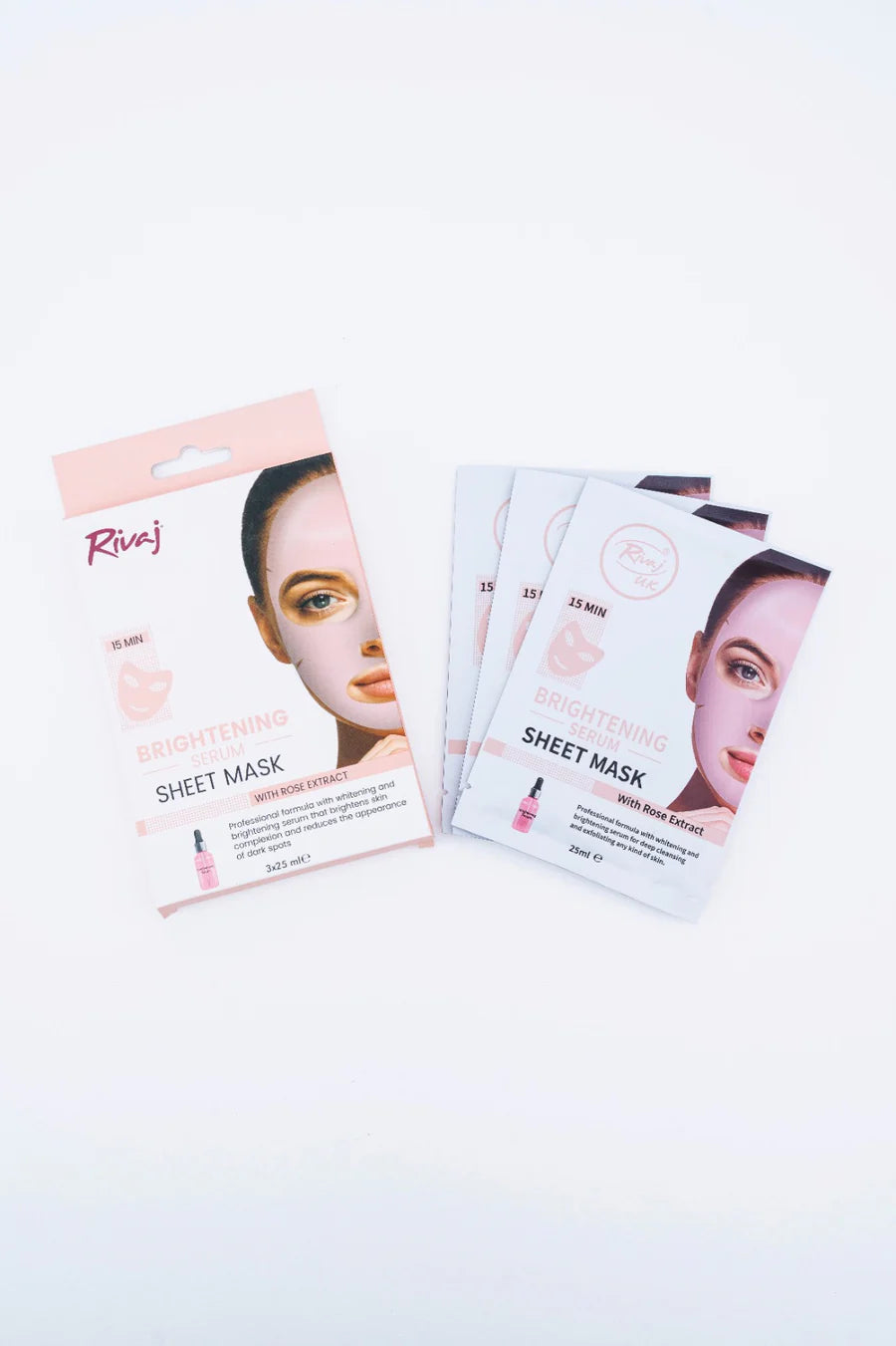 Rivaj, Brightening serum pink face sheet mask