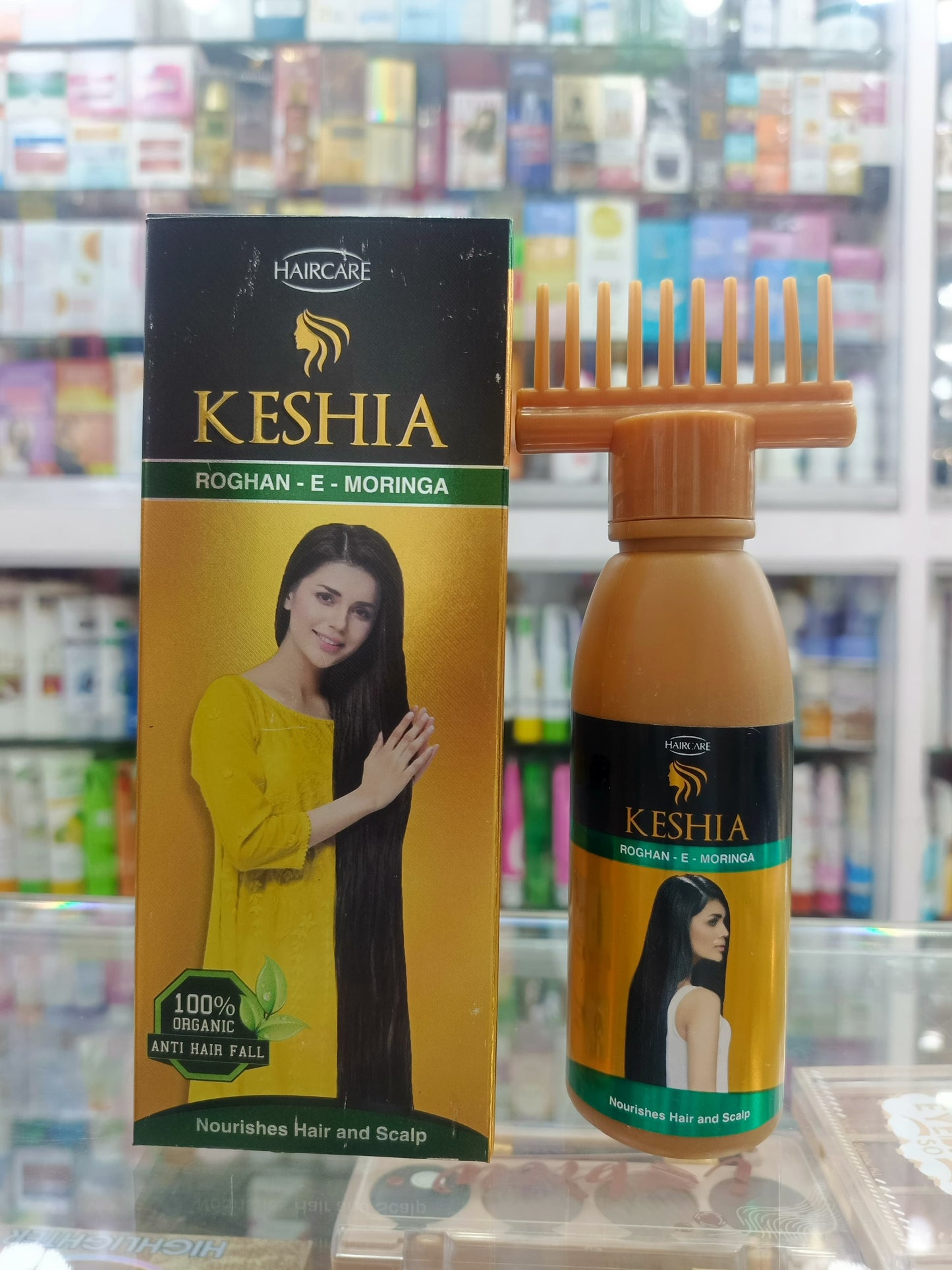 Keshia rogan & moringa hair oil with comb cap 120ml