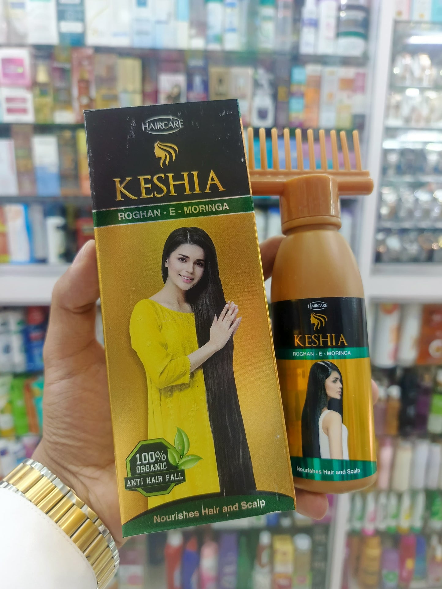 Keshia rogan & moringa hair oil with comb cap 120ml