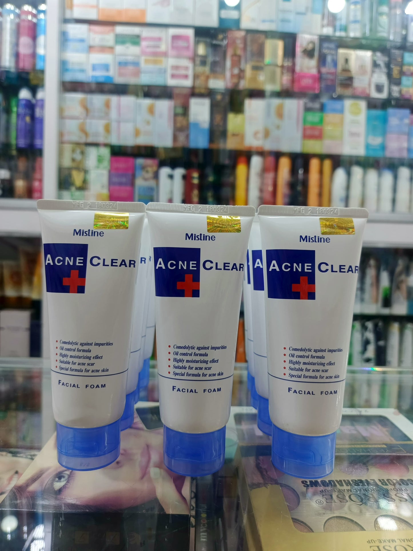 Mistine, acne clear + facial foam face wash
