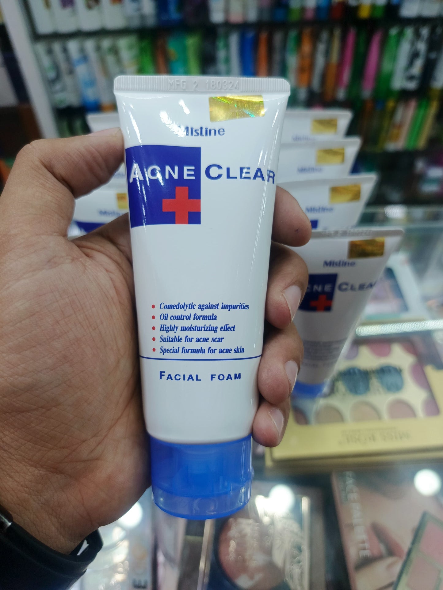 Mistine, acne clear + facial foam face wash