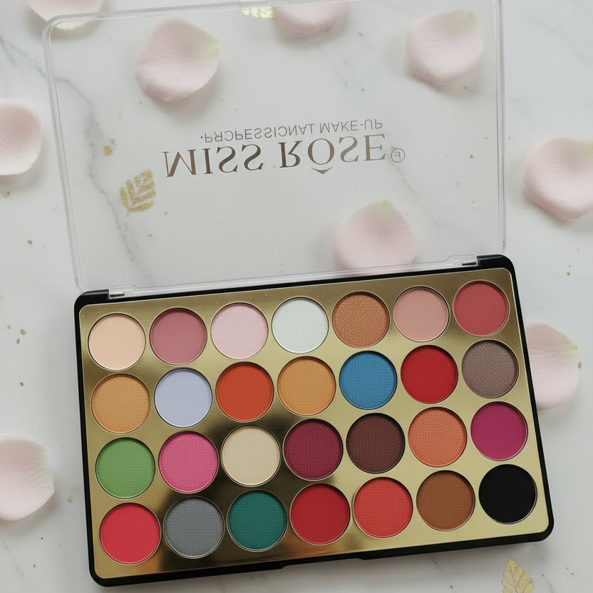 Miss rose, 28 color eye shadow palette, limited edition, (BROWN)