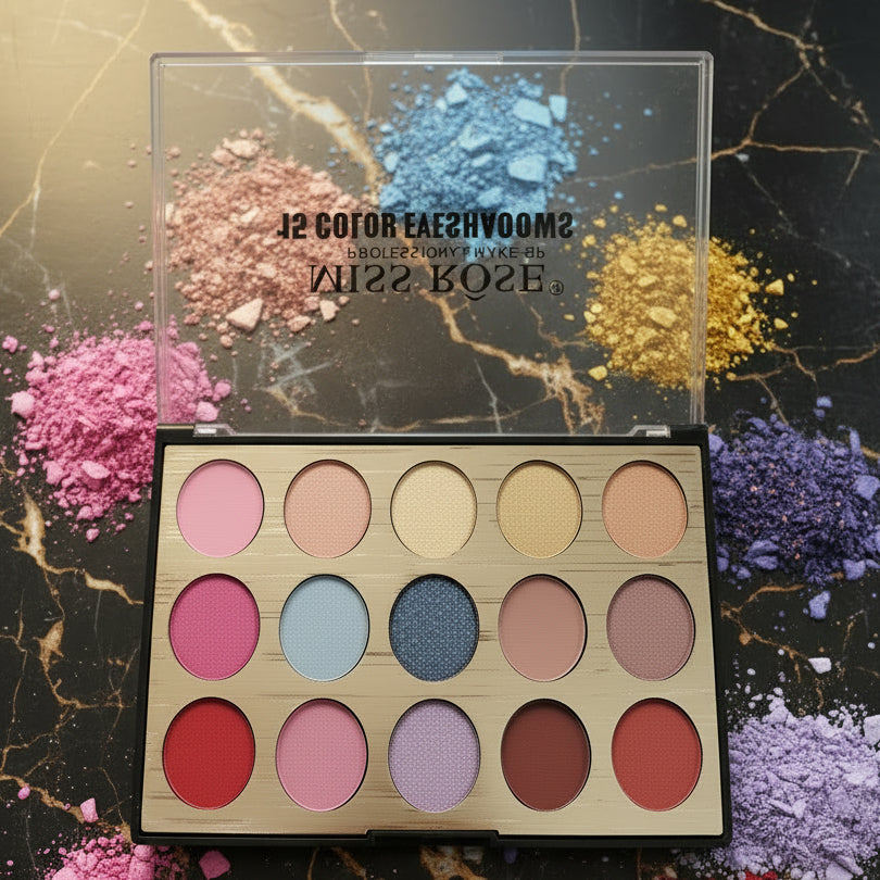 Miss rose, 15 color eye shadow palette (GOLDEN)