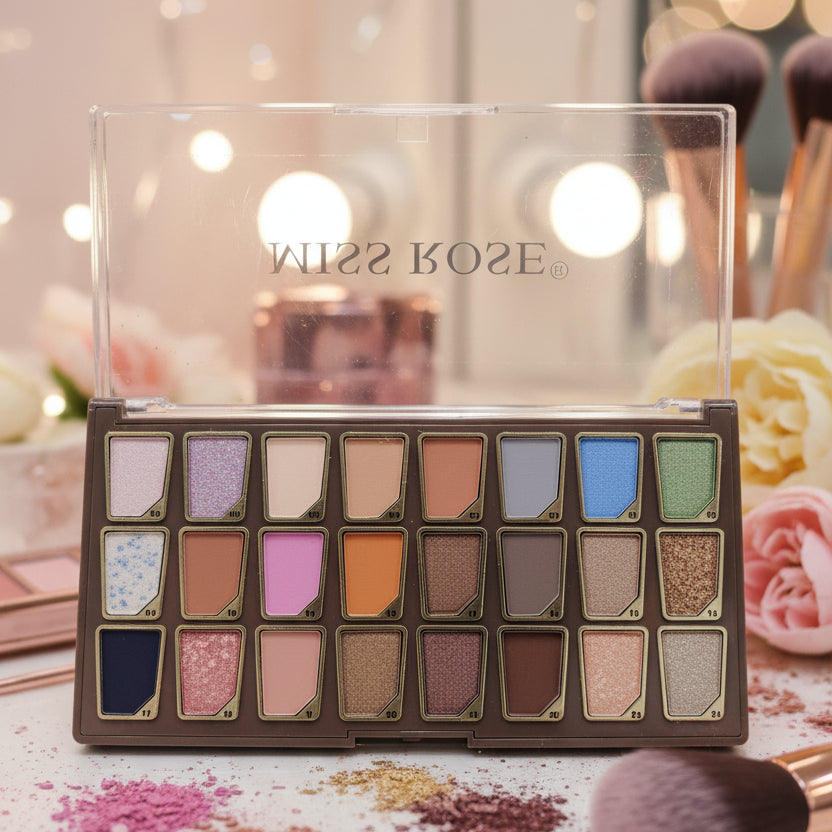 Miss rose, 24 color eye shadow palette (BROWN)