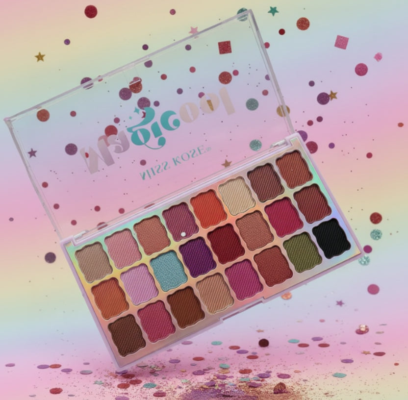 Miss rose, Magicool, 24 color eyeshadow palette (RED)