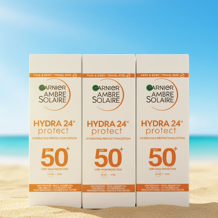 Garnier, Ambre solaire, hydra 24H protect, sunblock,sunscreen, SPF-50