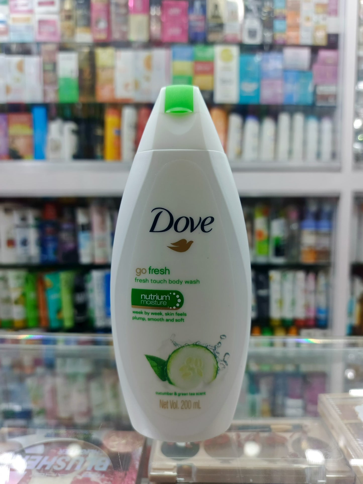 Dove, go fresh, fresh touch, cucumber nutrium moisture body wash, 200ml