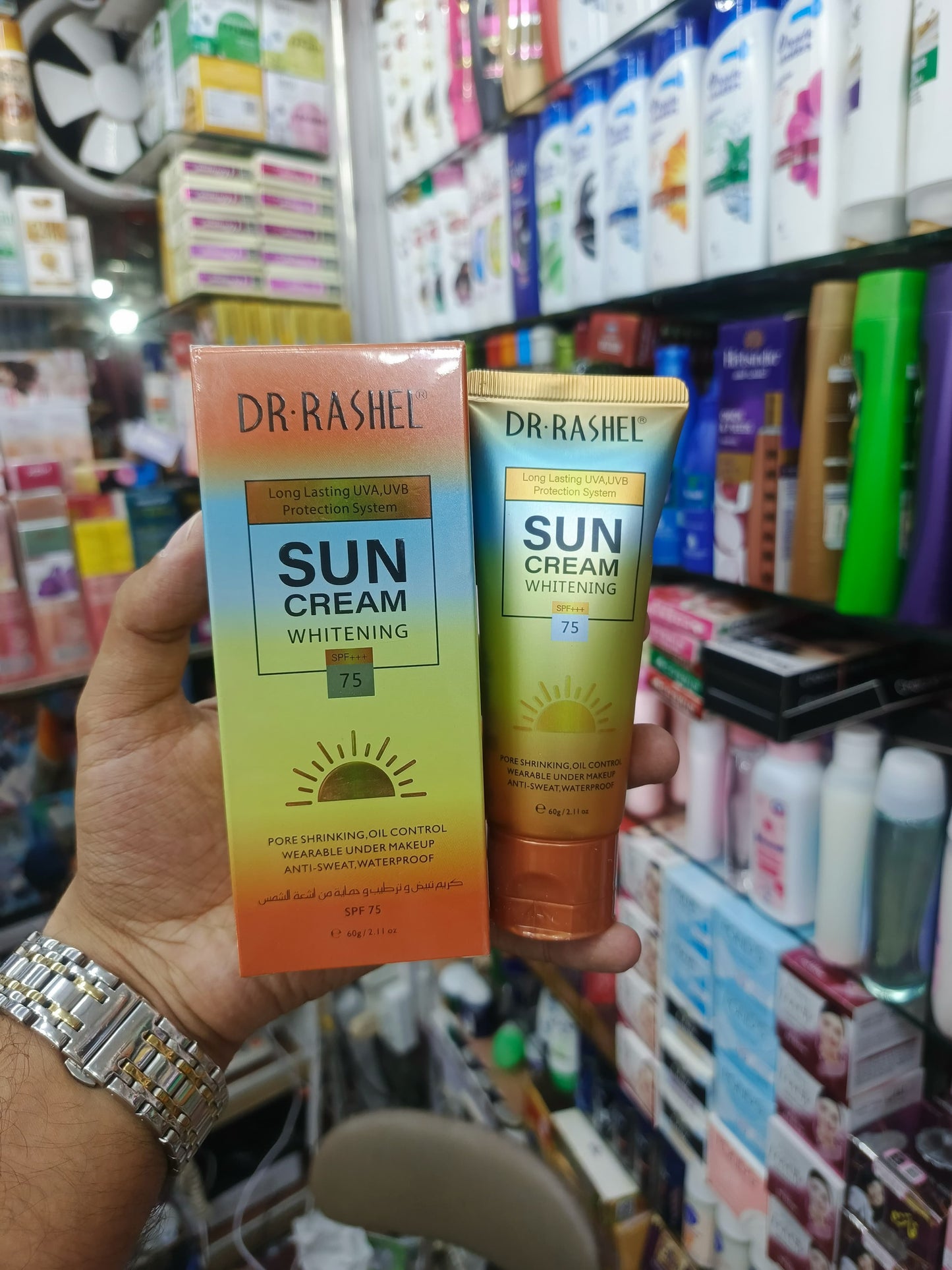 Dr-rashel, Whitening sun cream, sun block, sun screen, SPF-75, 60gm