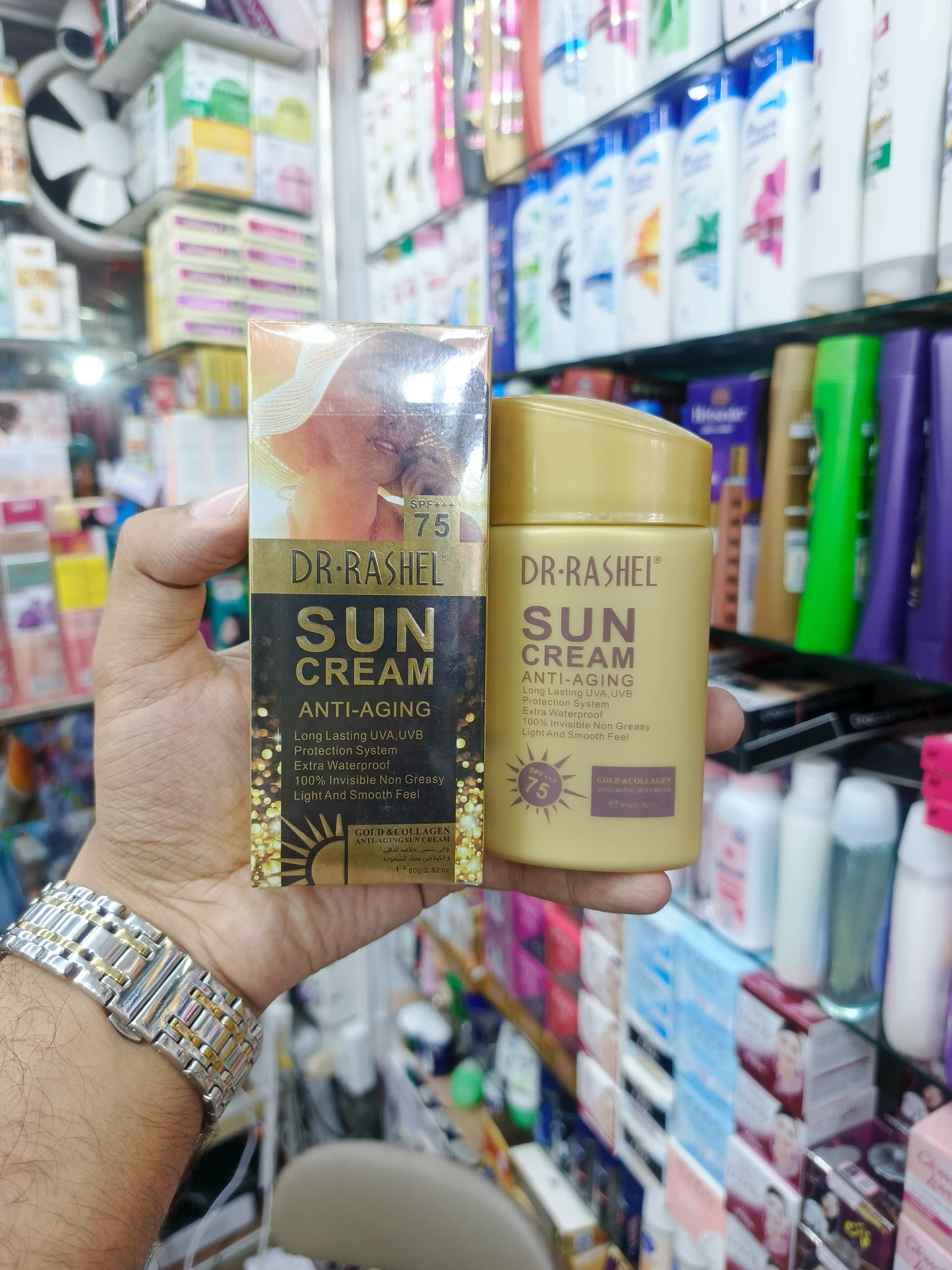 Dr-rashel, Anti-aging sun cream, sun block, sun screen, SPF-75, 80gm