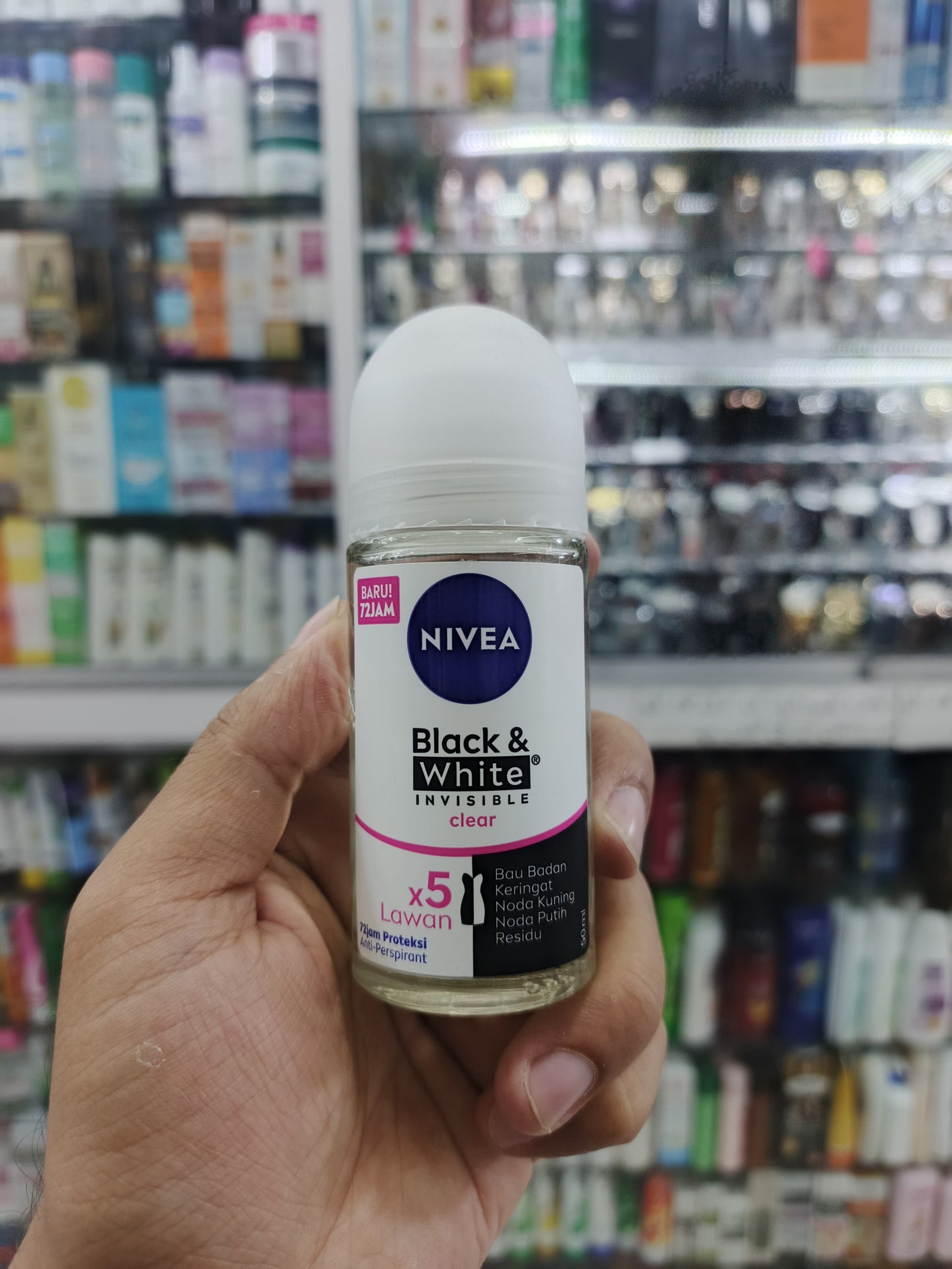 Nivea, Black & white , Invisible clear deodrant, rollon, 50ml