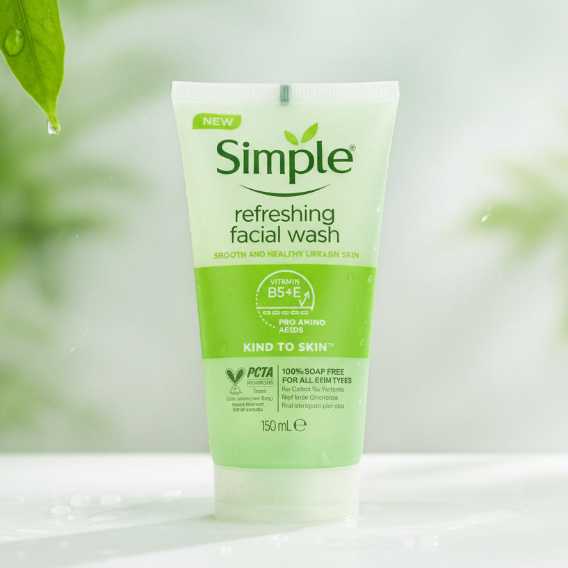 Simple, Refreshing facial wash, vitamin B5+E, 150ml