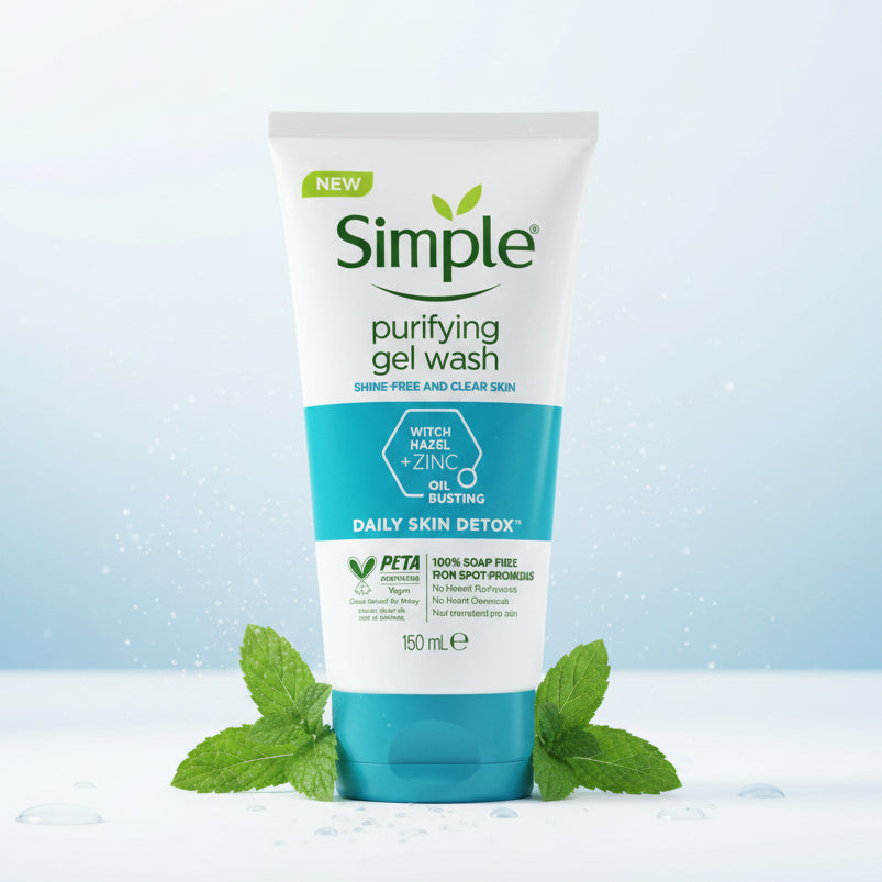 Simple, Purifying gel wash, WItch hazel + zinc, 150ml
