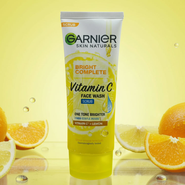 Garnier, Bright complete, Vitamin C scrub facewash, 100ml