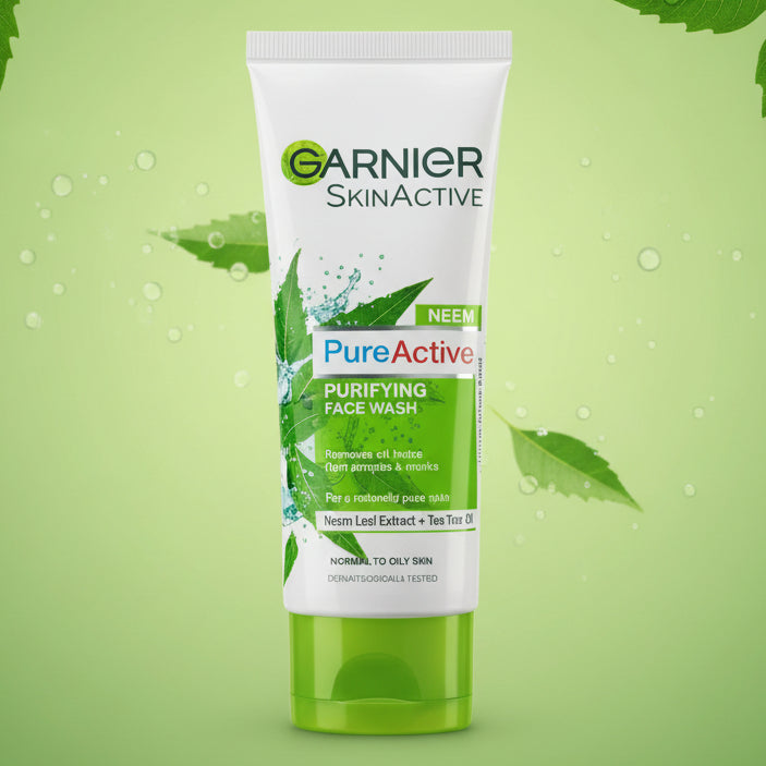 Garnier, Pure active neem + tea tree oil facewash, 100ml