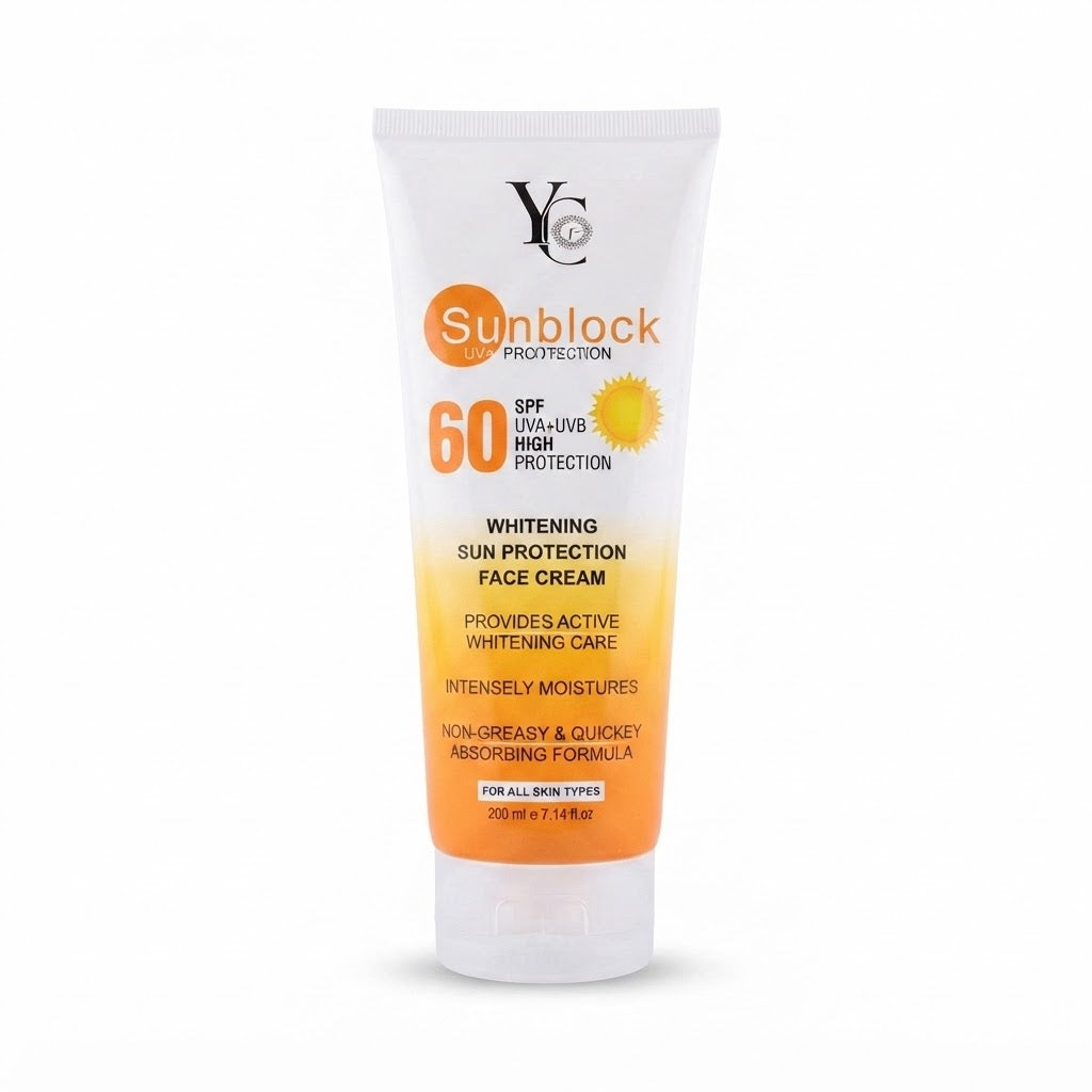 YC Sunblock Whitening Sun Protection Face Cream SPF 60 - 200ml