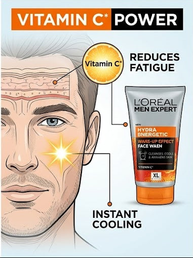 Loreal Men Expert Hydra Energetic Wake-Up Effect Face Wash (XL Size)