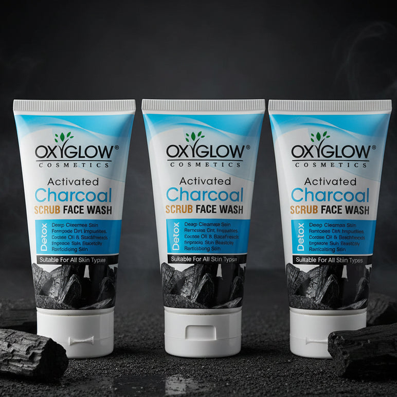 OxyGlow Activated Charcoal Scrub Face Wash (Detox)