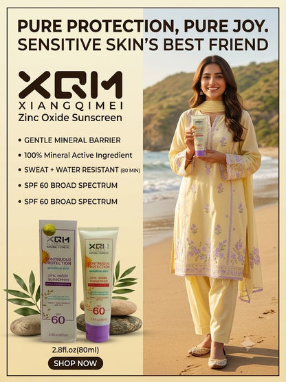 XQM (Xiangqimei) – Continuous Protection Zinc Oxide Sunscreen (Sensitive Skin) 80ml
