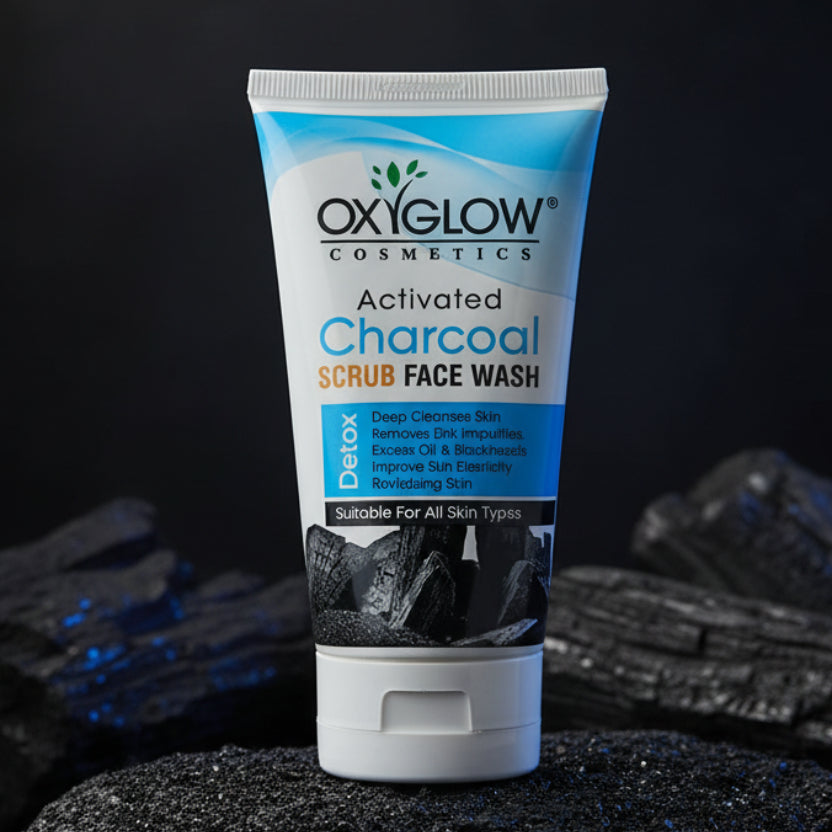 OxyGlow Activated Charcoal Scrub Face Wash (Detox)