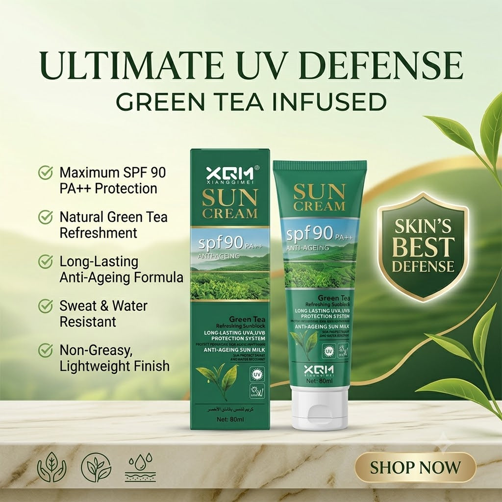 XQM (Xiangqimei) – Green Tea Refreshing Sun Cream, Sunblock, 80ml