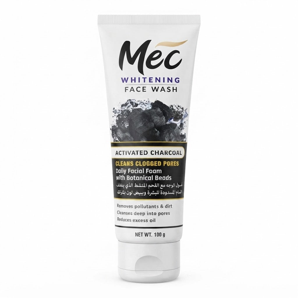Mec Whitening Activated Charcoal Face Wash - 100g
