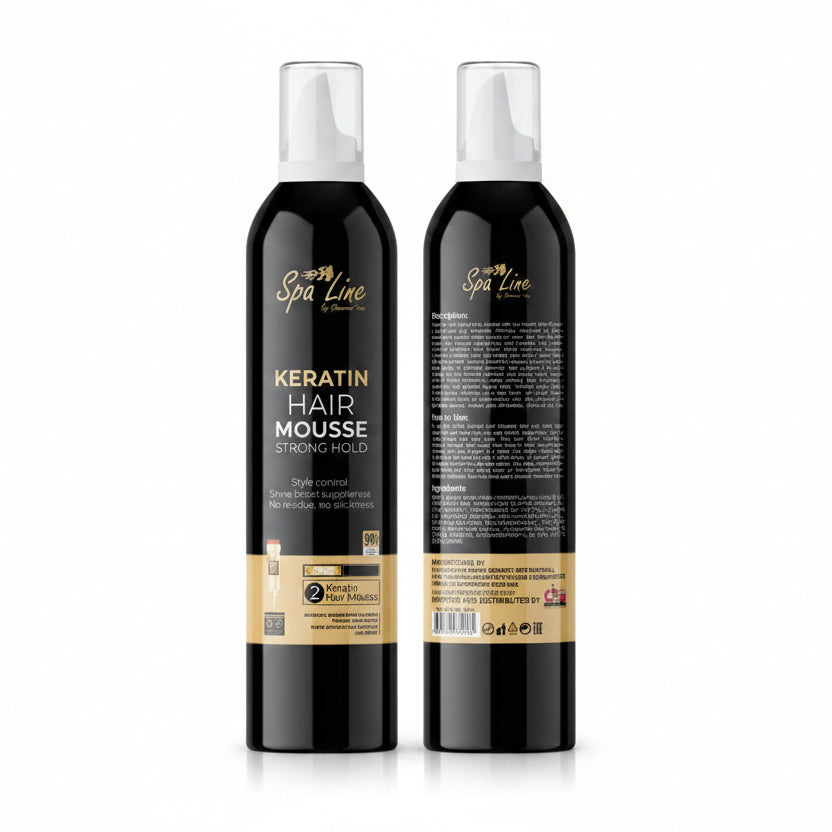Spa line, hair mousse, Keratin strong hold, BLACK