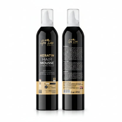 Spa line, hair mousse, Keratin strong hold, BLACK