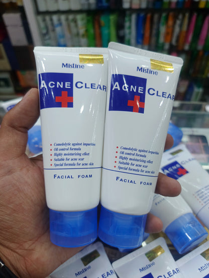 Mistine, acne clear + facial foam face wash