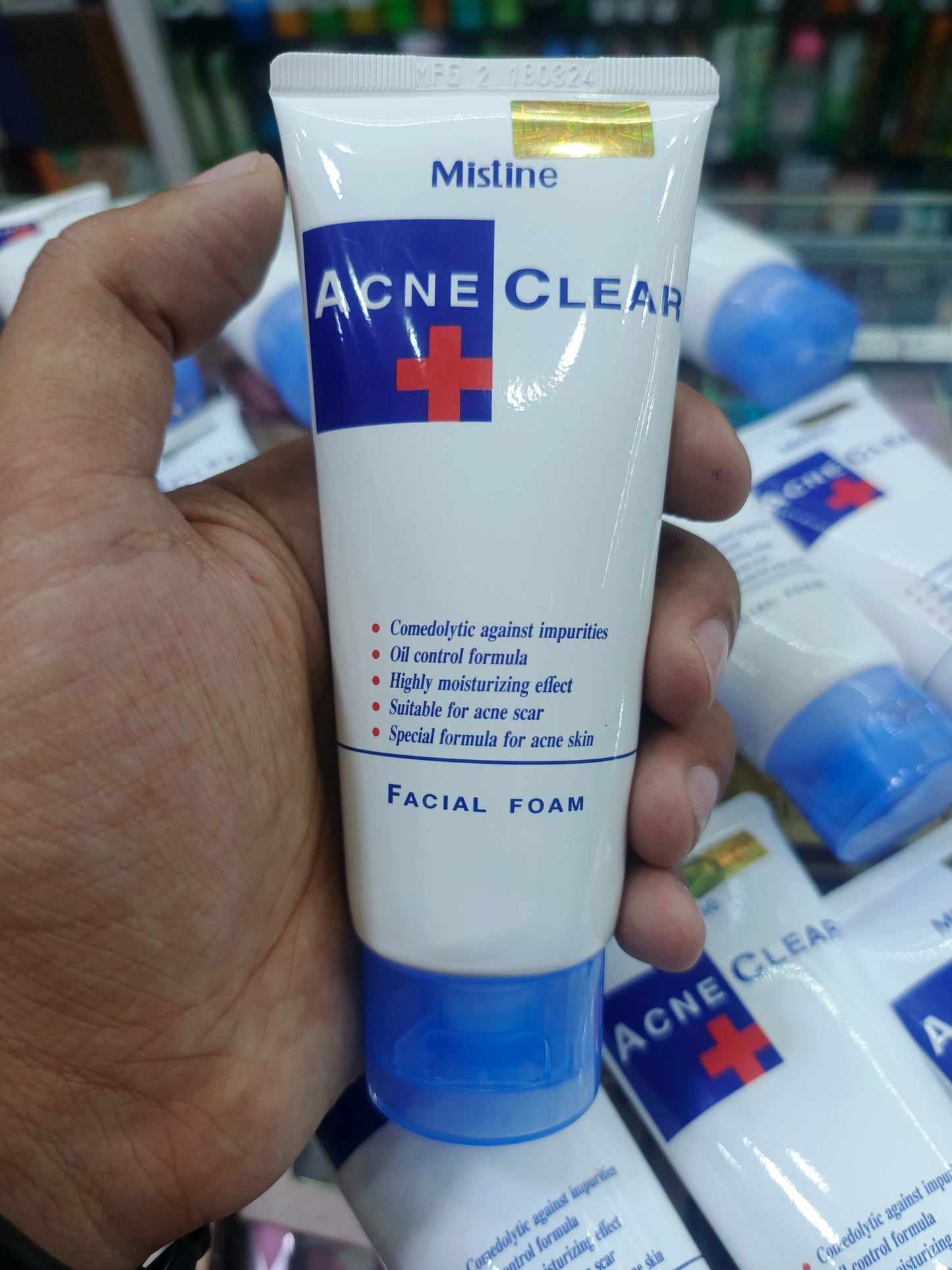 Mistine, acne clear + facial foam face wash