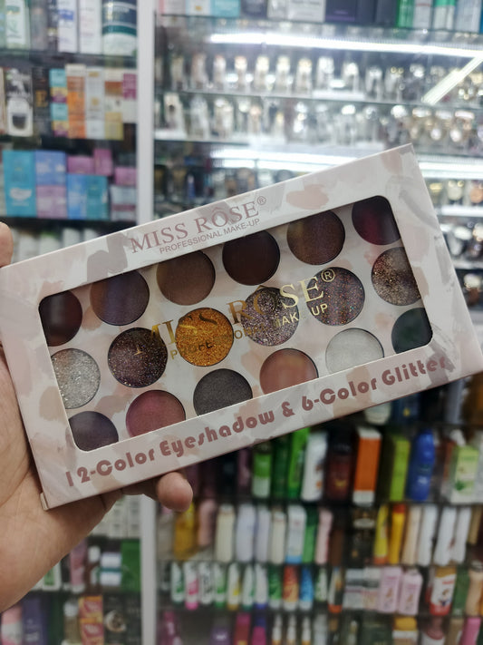 Miss rose, 12 color eyeshado & 6 color glitter