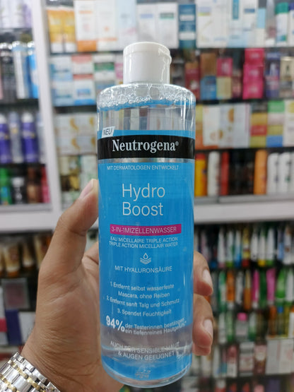Neutrogena Hydro Boost Triple Micellar Water is a 3-in-1 no-rinse micellar cleanser