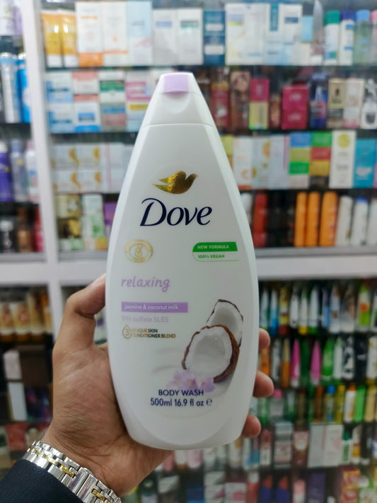 Dove, Relaxing, jasmine & coconut body wash, 500ml