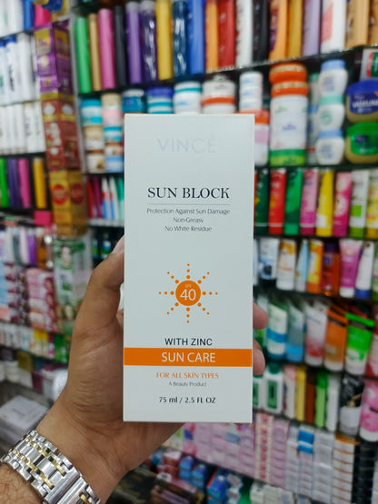 Vince, sunblock with zinc, SPF-40, 75ml