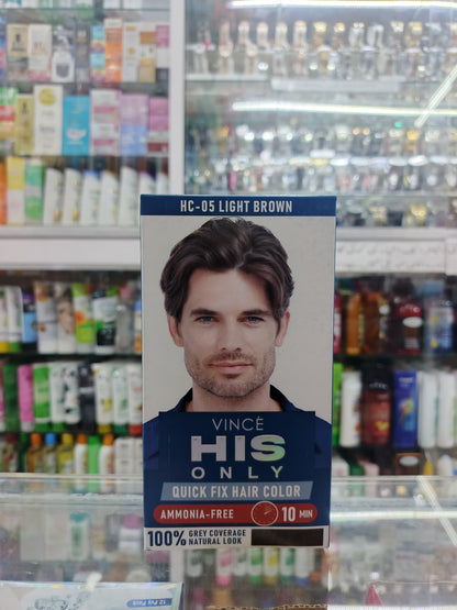 Vince, His only quick fix hair color, HC-05, LIGHT BROWN