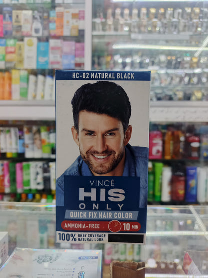 Vince, His only quick fix hair color, HC-02, NATURAL BLACK