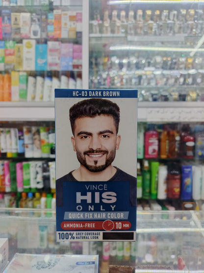 Vince, His only quick fix hair color, HC-03, DARK BROWN