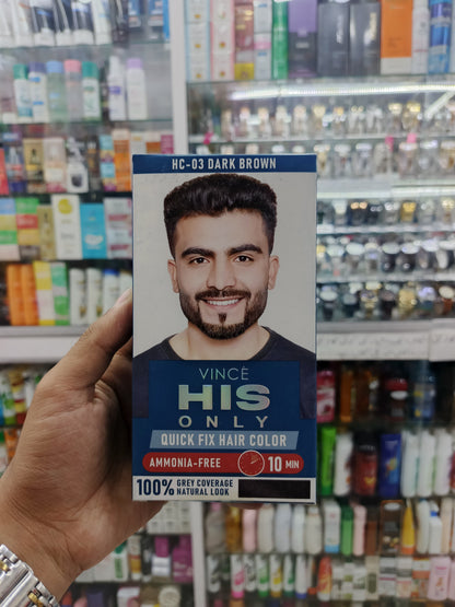 Vince, His only quick fix hair color, HC-03, DARK BROWN