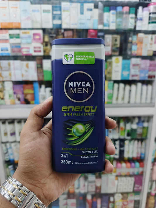 Nivea MEN, Energy fresh effect, Shower gel, Body wash, 3in1, 250ml