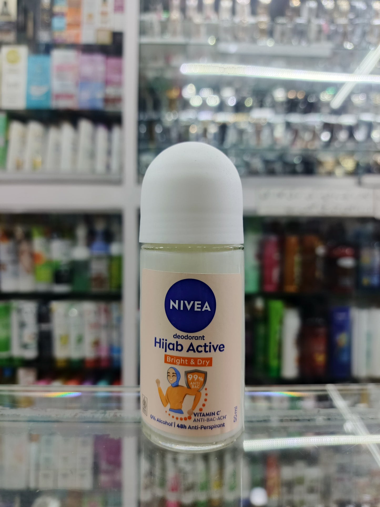 Nivea, Hijab active, bright & dry, deodrant, rollon, 50ml