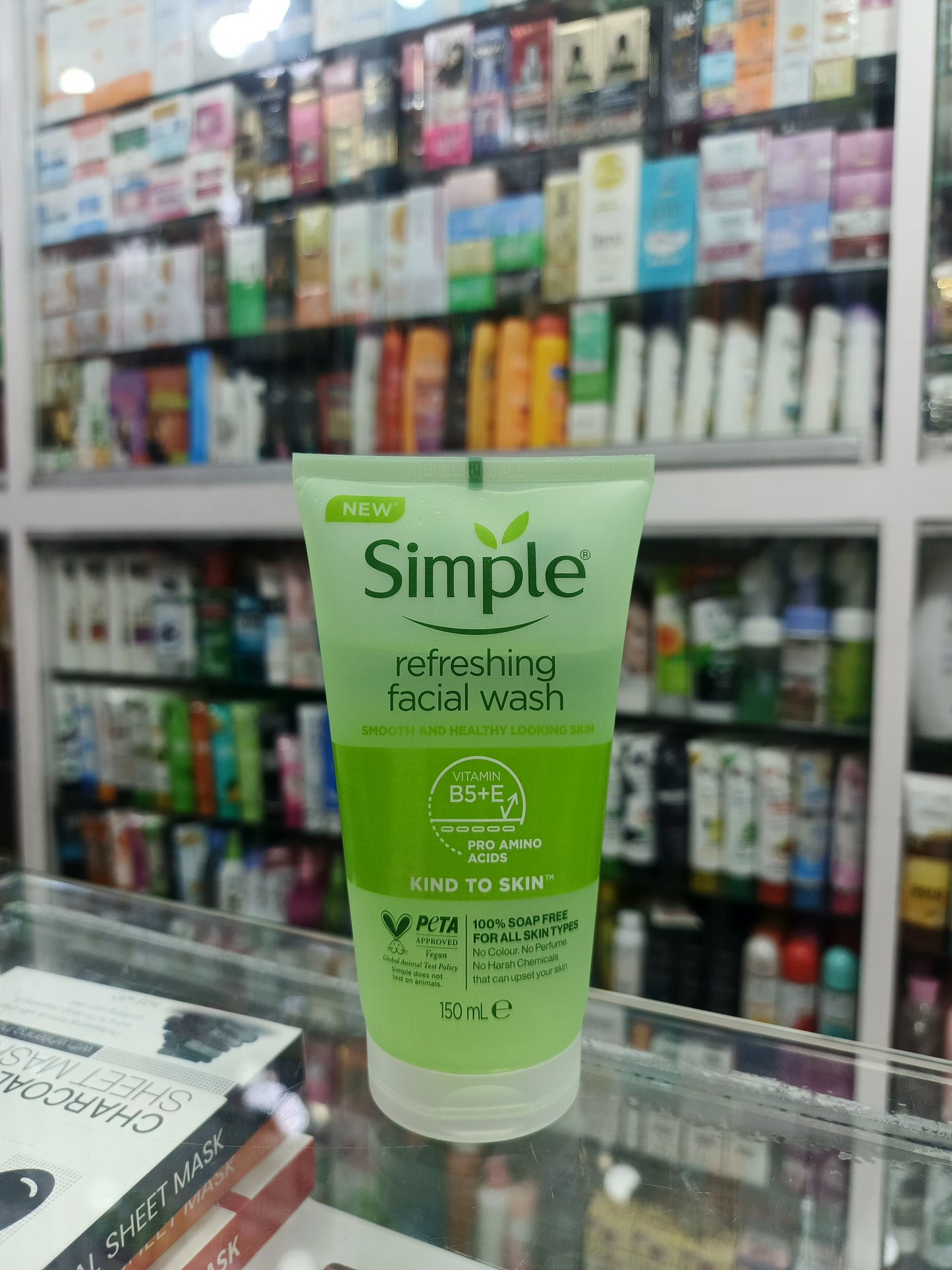 Simple, Refreshing facial wash, vitamin B5+E, 150ml