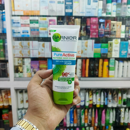 Garnier, Pure active macha deep clean foaming facewash, 100ml
