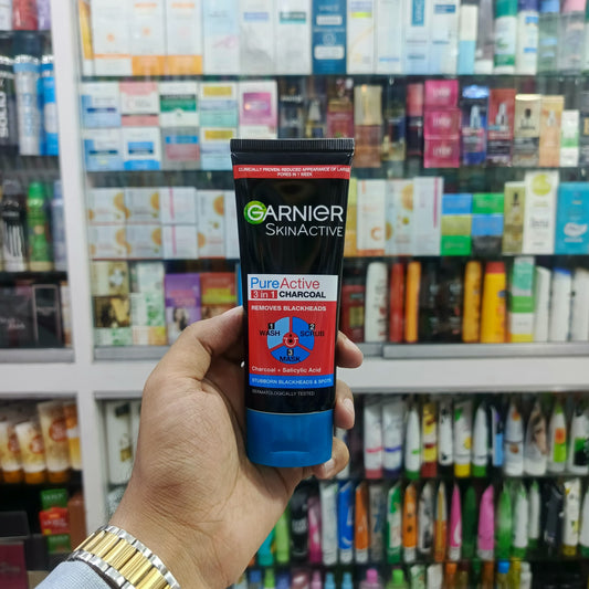 Garnier, Pure active 3in1 charcoal + salicylic acid facewash100ml