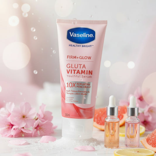 Vaseline Healthy Bright Firm & Glow Gluta Vitamin Body Serum – Youthful Skin Brightening Formula 180ml
