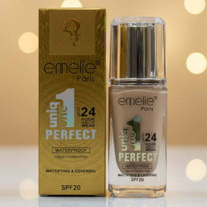 Emelie Paris Uniq One Perfect Waterproof Liquid Foundation.