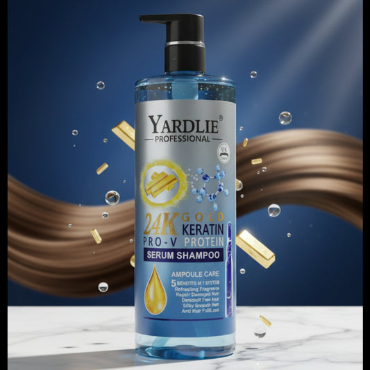 Yardlie Professional 24K Gold Keratin Pro-V Protein Serum Shampoo.