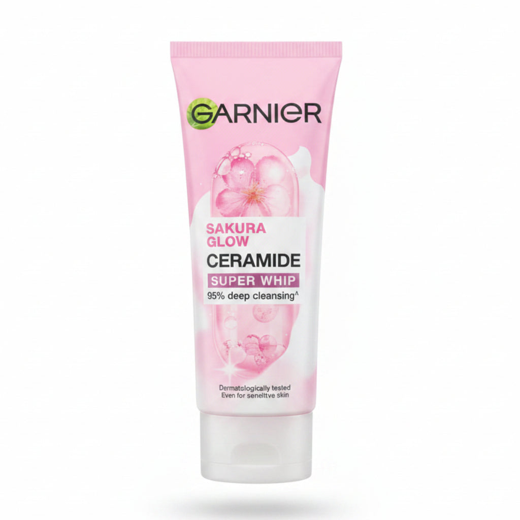 Garnier Sakura Glow Ceramide Super Whip 100ml (Imported)