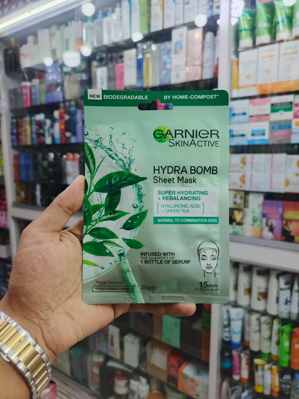 Garnier, Hyra bomb green tea serum sheet mask